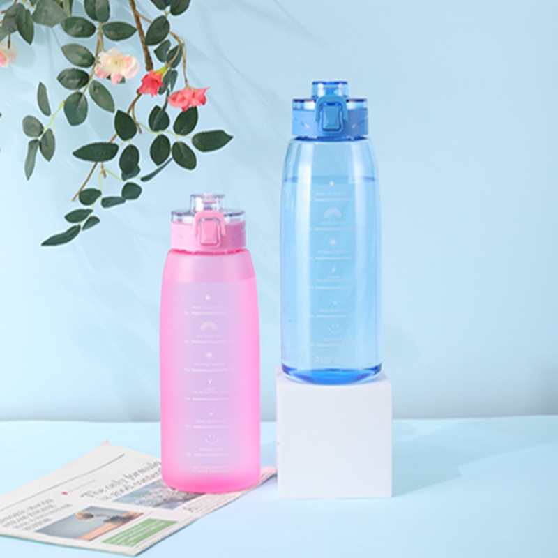 1.2L Portable Bpa free 1200ml Custom logo and color plastic travel gym sport motivational drinking water bottle