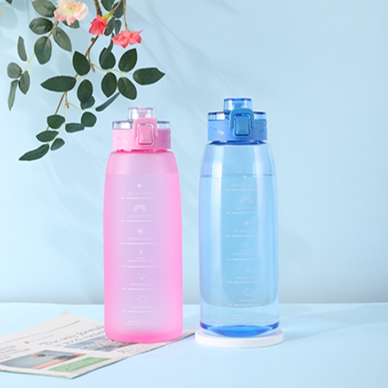 1.2L Portable Bpa free 1200ml Custom logo and color plastic travel gym sport motivational drinking water bottle