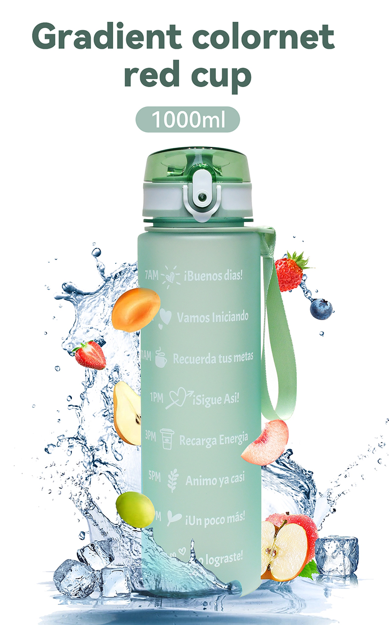 32oz Custom bpa free leafproof OEM/ODM gym fitness outdoor plastic drinkware 1L Motivational sport Water Bottle