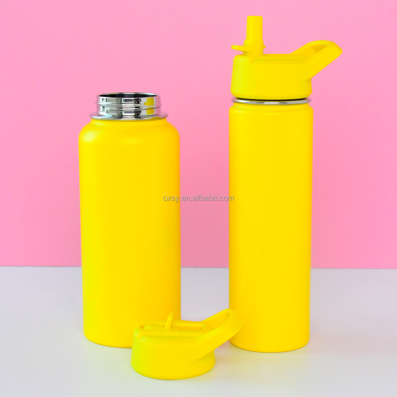 32oz OEM/ODM Custom space kettle thermos flask Stainless Steel double wall water bottle with slip straw handle lid