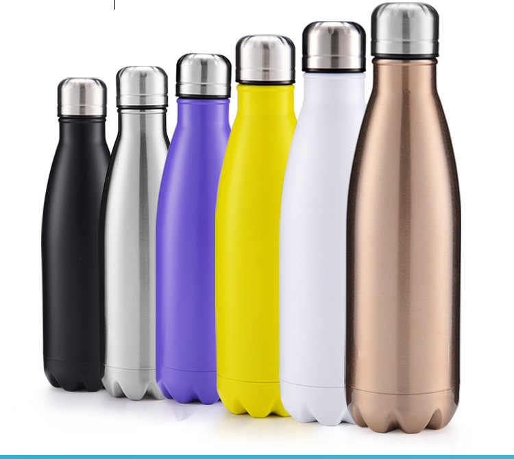 Cola Shape Double Wall Vacuum Seal Metal Custom Thermos Gym Sport Drink Bottle Stainless Steel Insulated Water Bottles