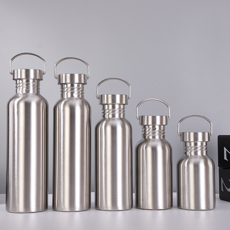 Customized 0.35L/0.5L/0.6L/0.75L/1L Portable Stainless Steel Vacuum Flask with Classic Metal Bamboo Lid Durable for Camping