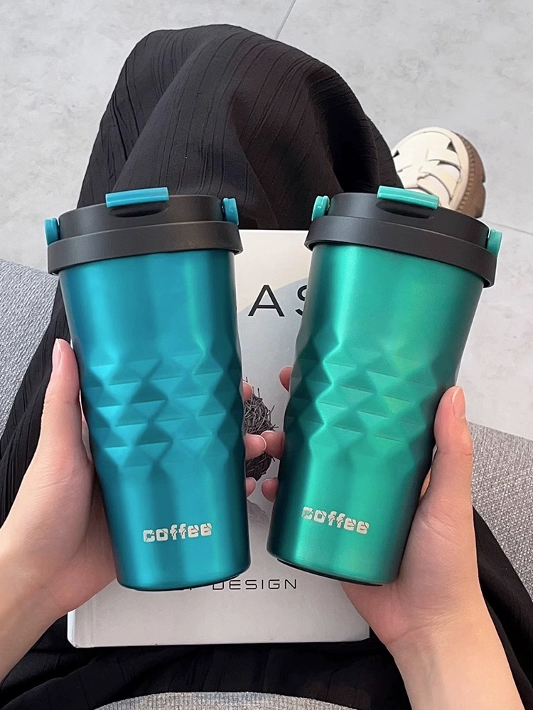 Customized 500ml double wall leakproof insulation cold durable office 304 stainless steel Coffee mug with silent anti-slip botto