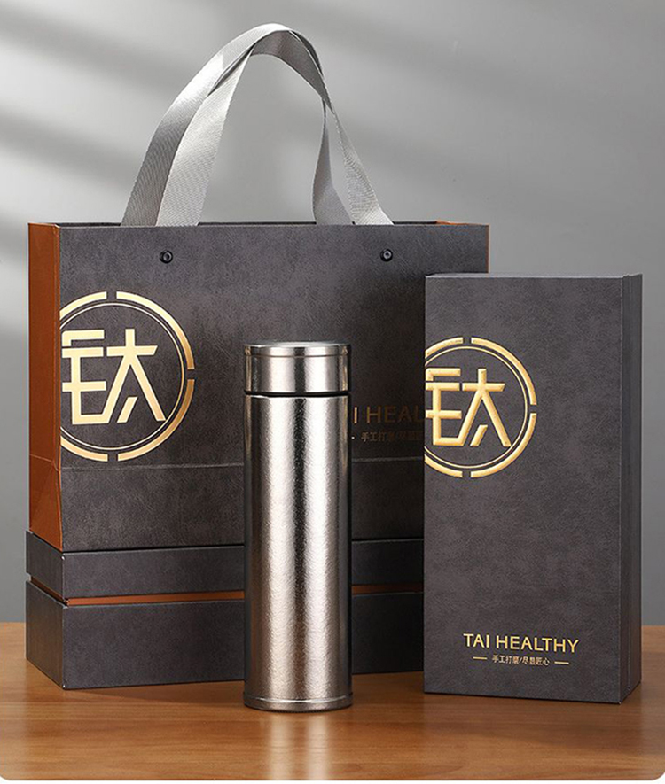 Direct Drinking Unisex 450ml Titanium Insulated Infuser Water Bottle Double Wall Business Vacuum Flask