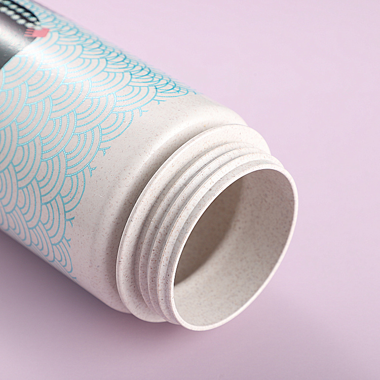 Eco-friendly Food grade Lightweight & Sturdy Perfect Size Travel Reusable Wheat Straw Rice Husk Fiber water bottle