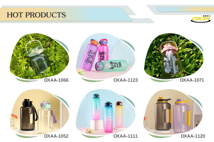 Eco friendly colourful drinkware bpa free  1L/32oz gym sport plastic water bottle With handle for Travel