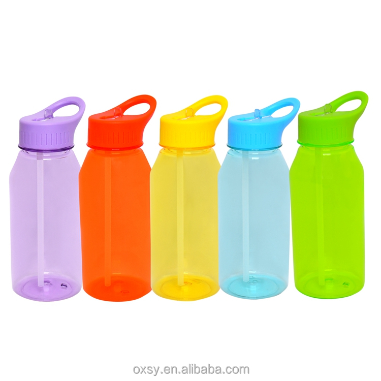 Eco friendly colourful drinkware bpa free  1L/32oz gym sport plastic water bottle With handle for Travel