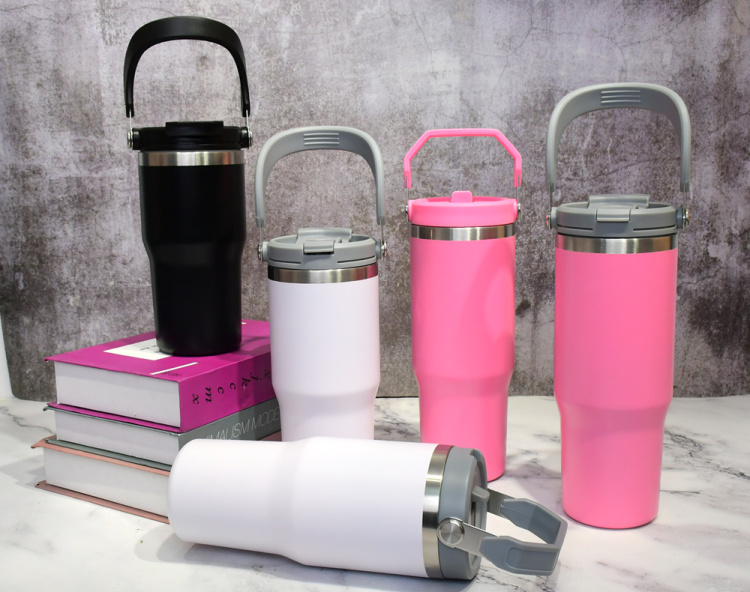 Factory wholesale price BLACK Double wall 304 stainless steel Travel  mugs with Multifunctional dust free cover