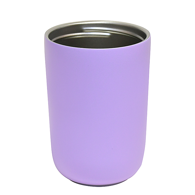 Japanese and Korean style custom color 304 stainless steel lovely violet kids bpa free water bottle with straw and lid