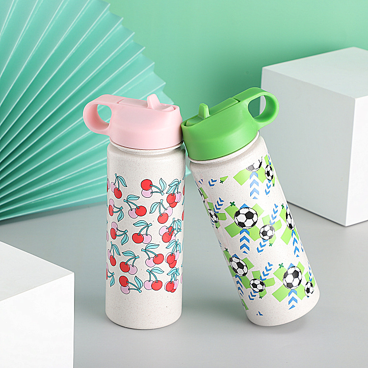 NEW product 2024 customized bpa free 700ml degradable material 24oz Plastic Wheat Straw Water Bottle for kids