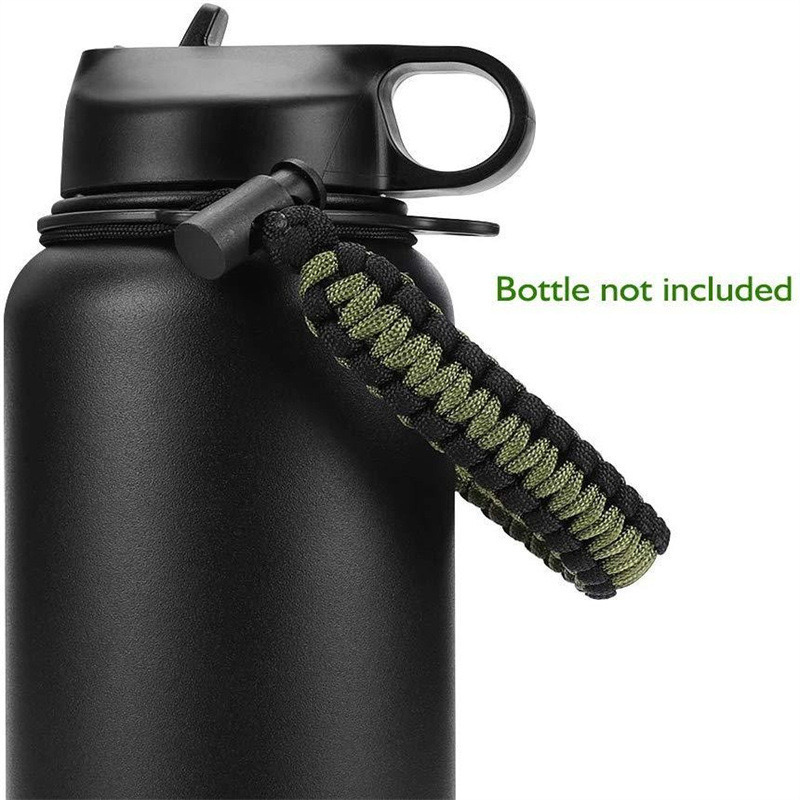 OXSY Insulated Water Bottle With Paracord Handle Protective Silicone Boot Stainless Steel Water Bottle Wide Mouth