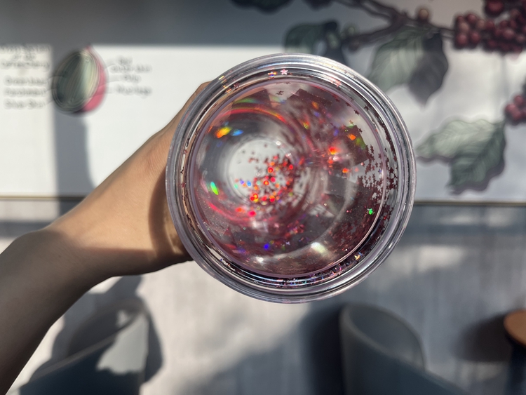 OXSY OEM/ODM bpa free custom Gift Reusable Coffee Cup Plastic Snow Globe Glitter Insulated Double Wall Clear Acrylic Tumbler cup