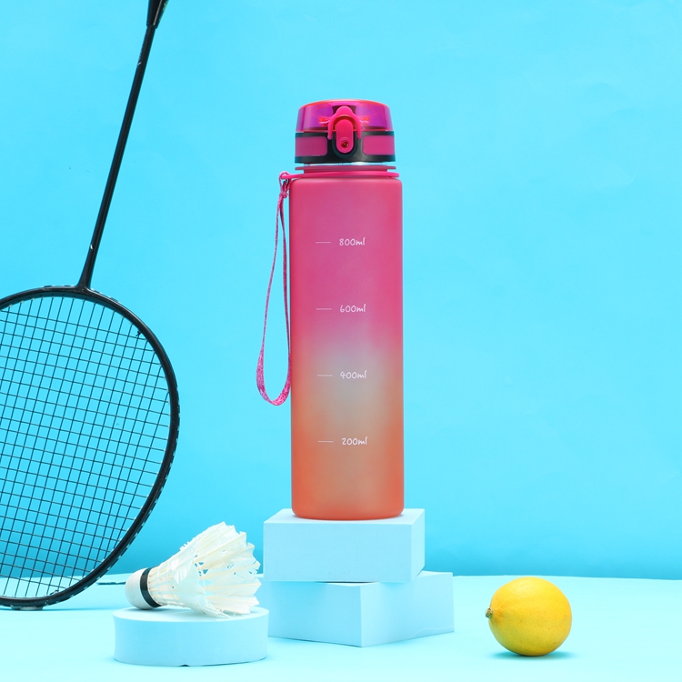 Ready to ship outdoor activities big capacity cheap drinkware 1000ml/32oz plastic Motivation water bottle with time marker