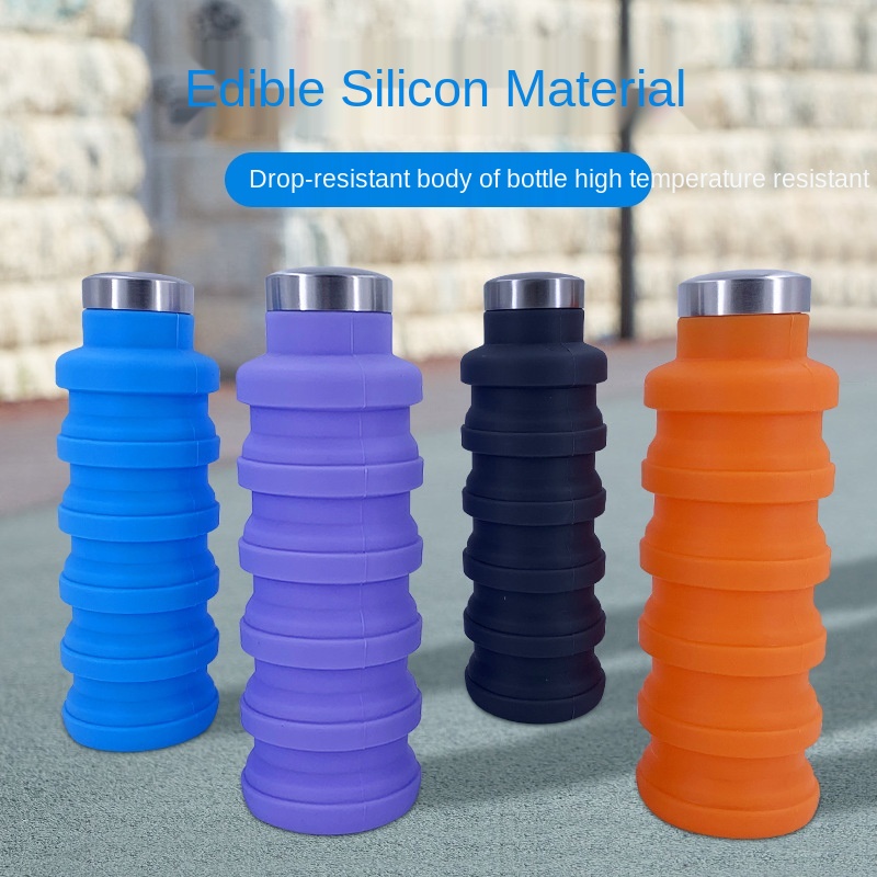 Spot Hot Sale Silicone Folding Sports Water Cup 500ml Outdoor Telescopic Sports Kettle Gift Cup Customization