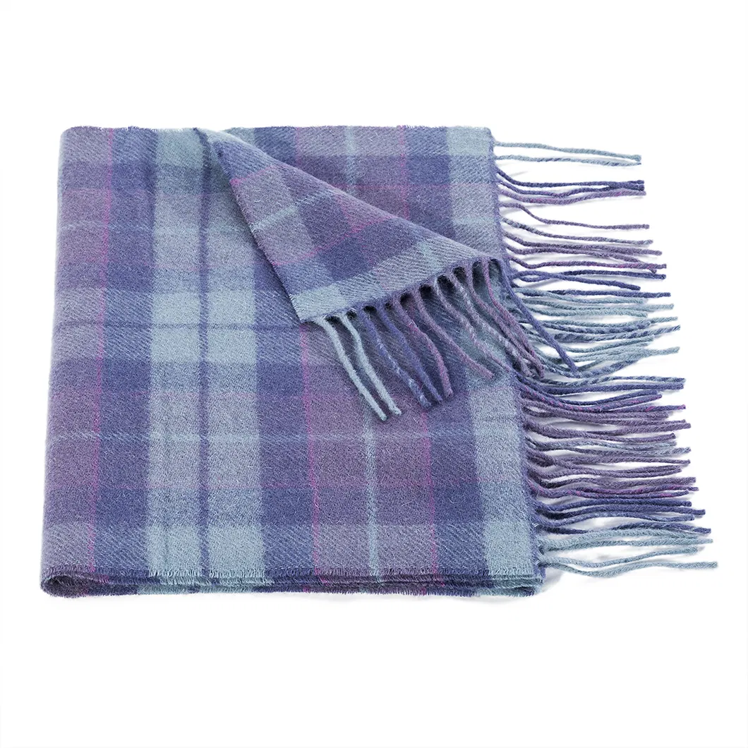 Classic Plaid Warm Comfortable Tassel Wool Blanket