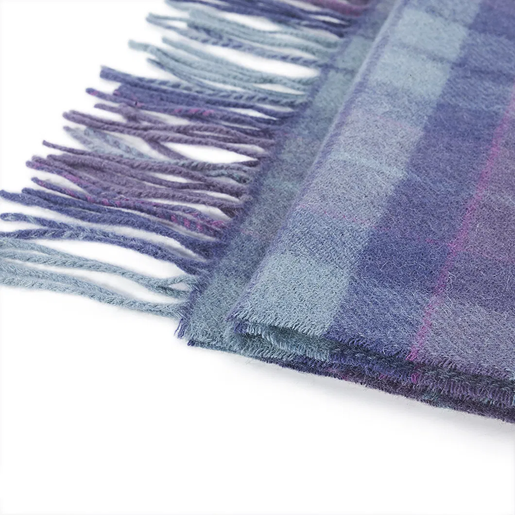 Classic Plaid Warm Comfortable Tassel Wool Blanket