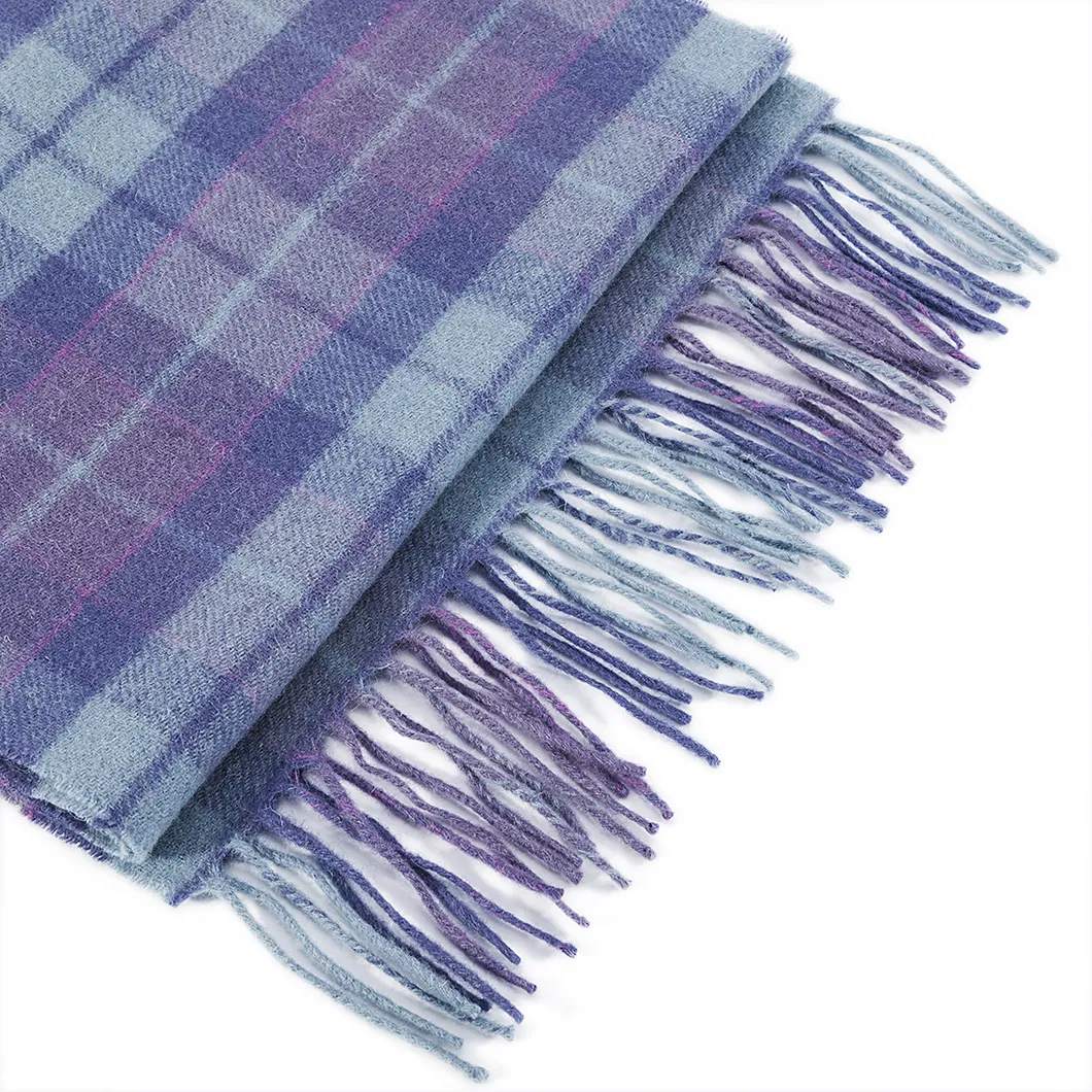 Classic Plaid Warm Comfortable Tassel Wool Blanket