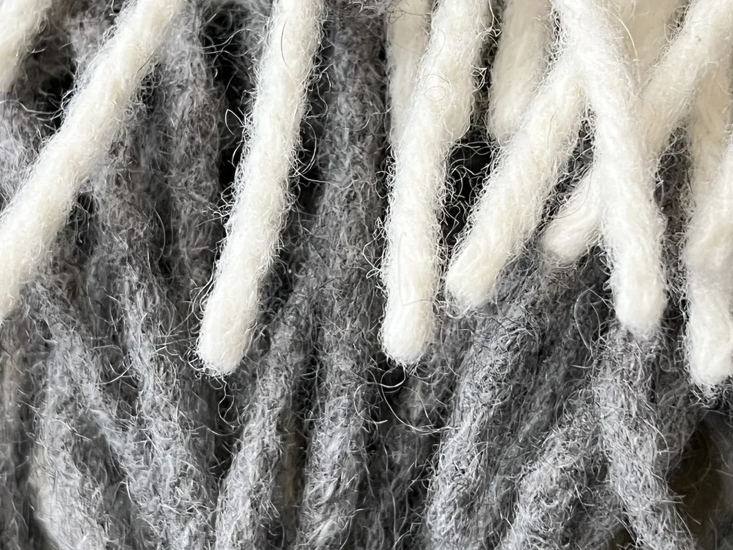 Herringbone Gray Wool Blanket for Hotel