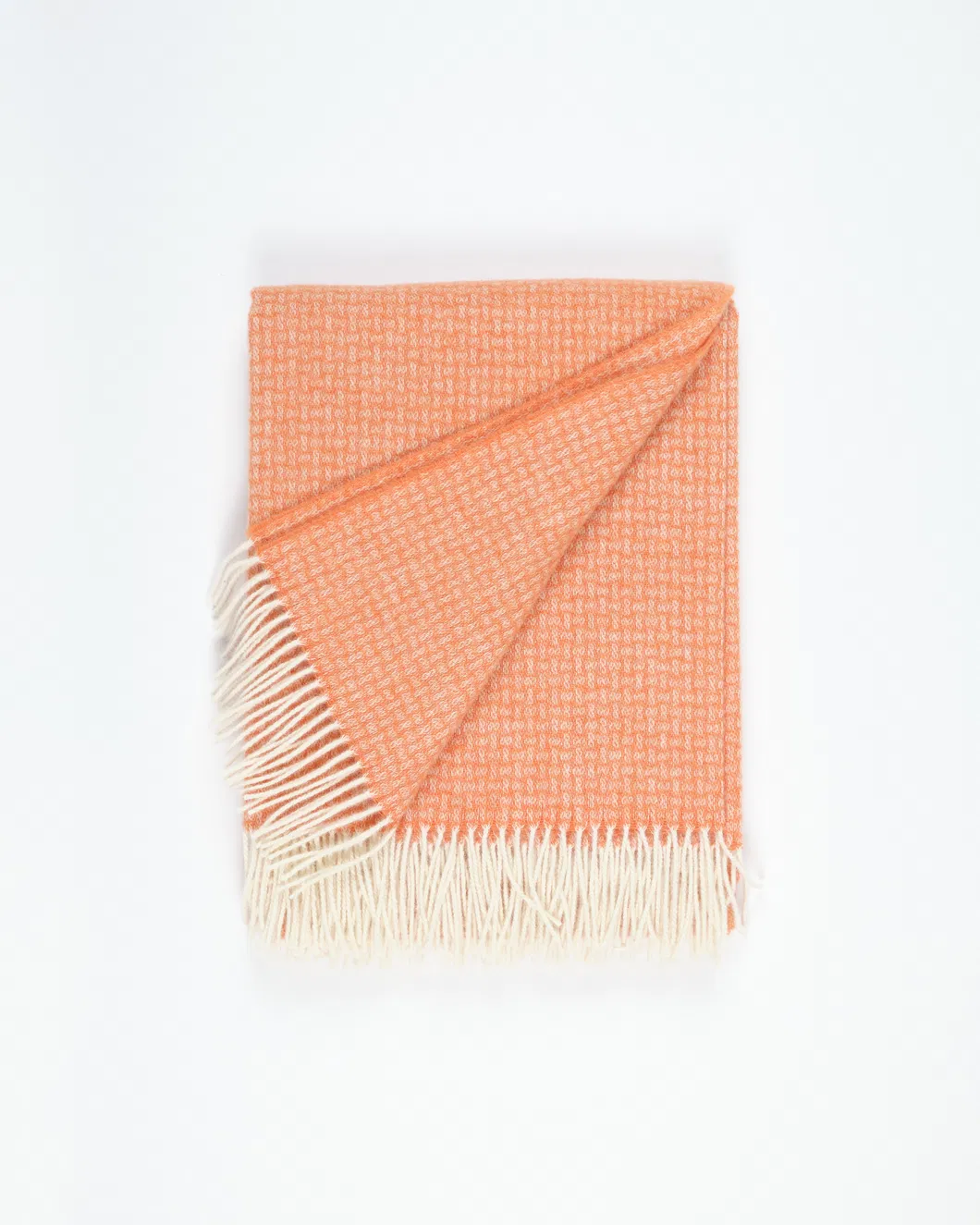 Large Natural New Zealand Wool Blanket with Fringes