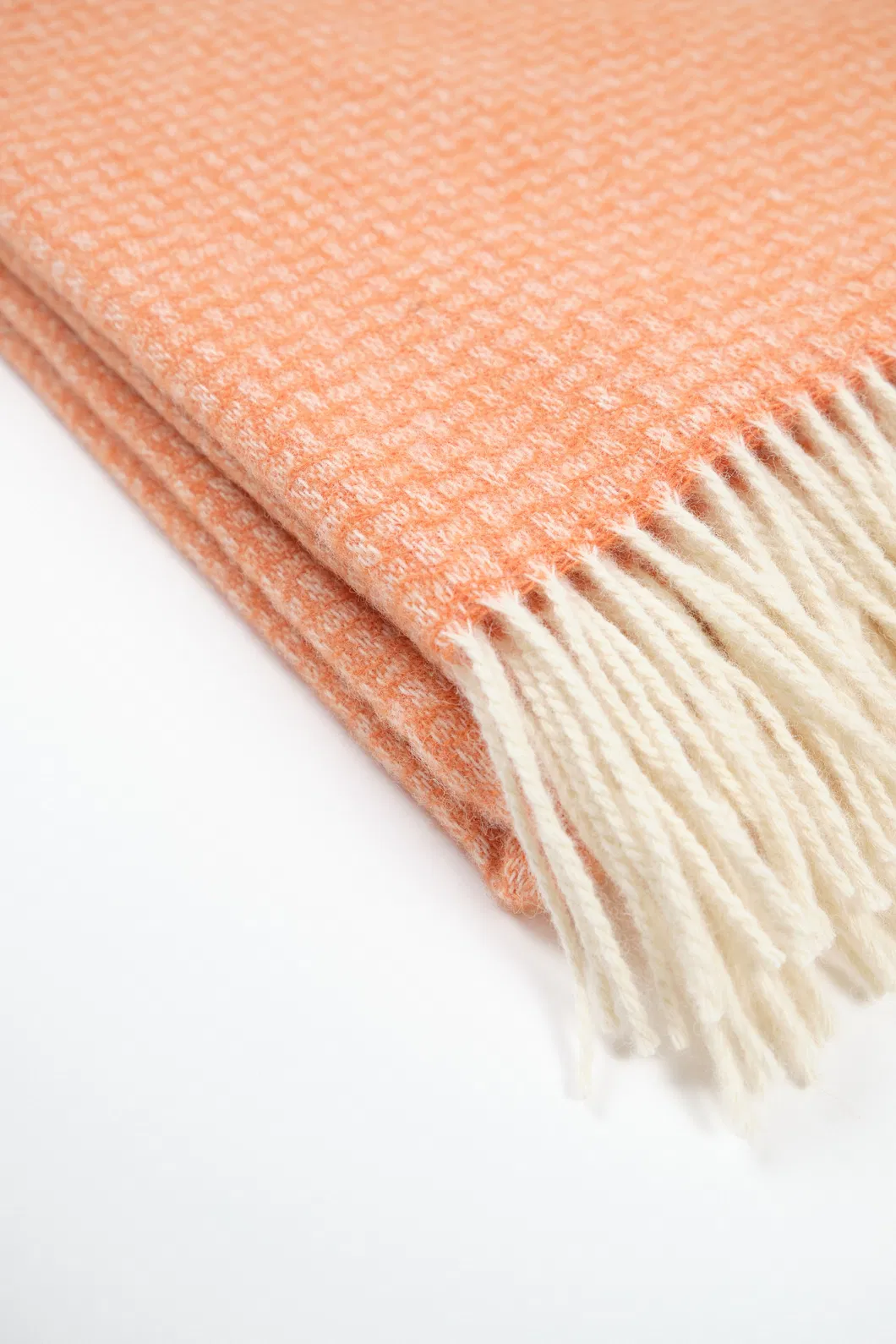 Large Natural New Zealand Wool Blanket with Fringes