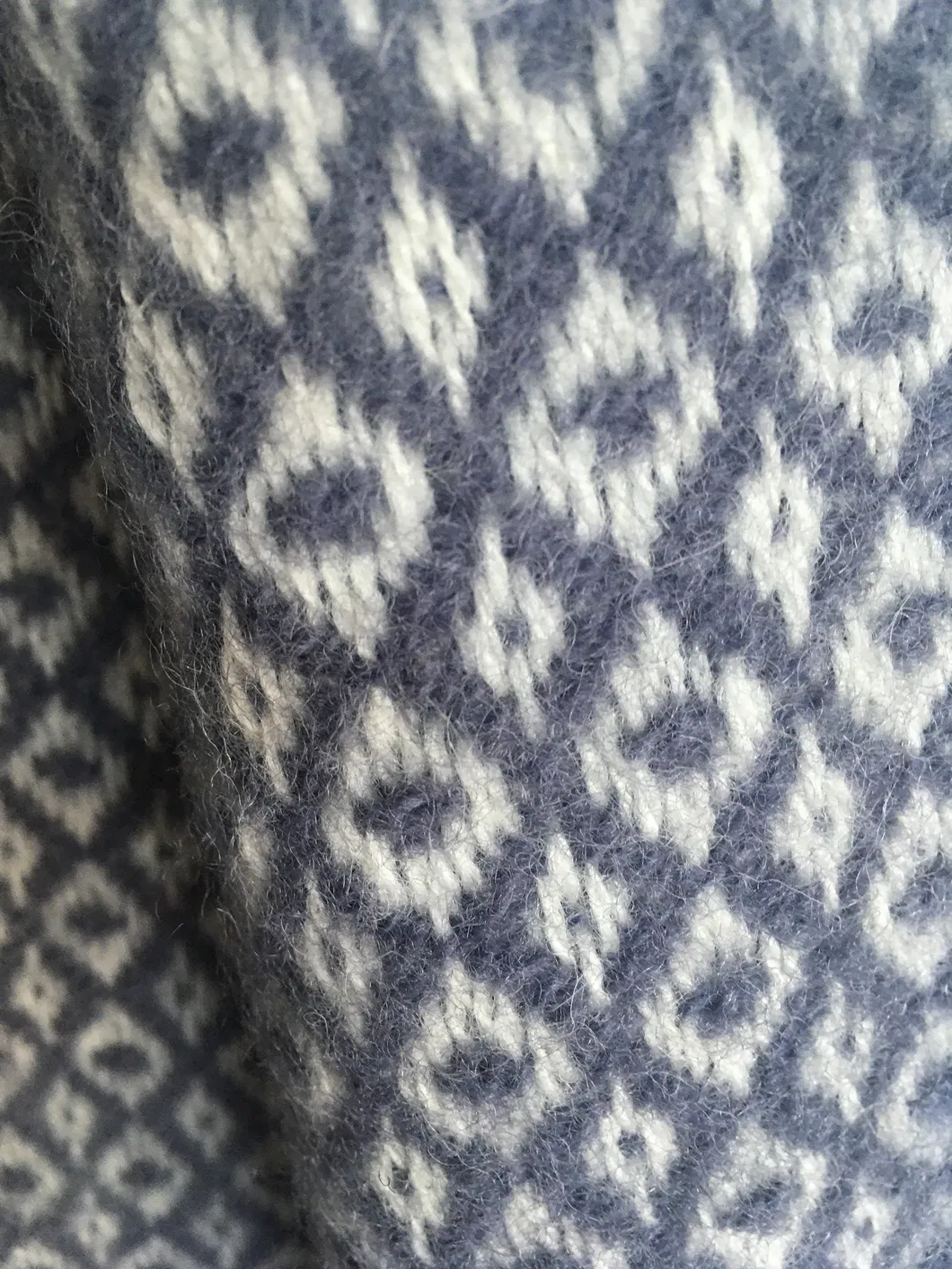 Light Blue Plaid Wool Lambswool Blanket