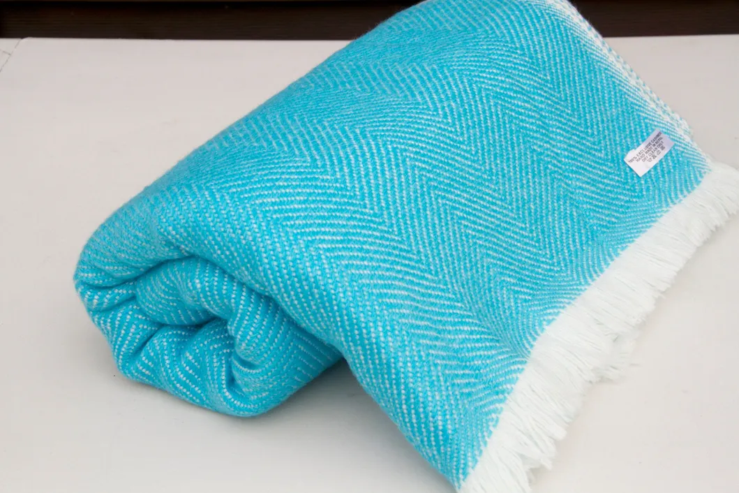 New Blue Soft High Quality Merino Wool Blankets