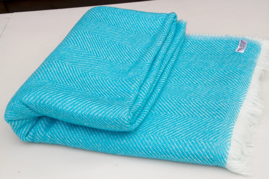 New Blue Soft High Quality Merino Wool Blankets