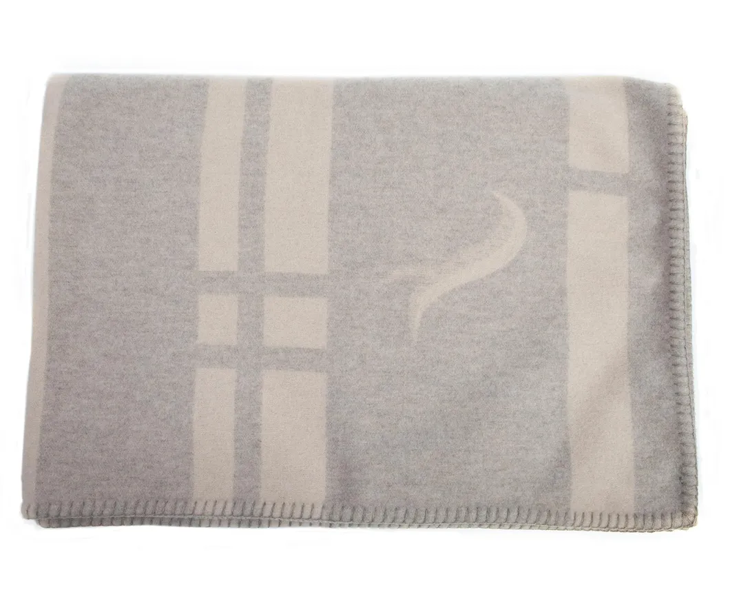 New Pure Wool Plain Jacquard Warm and Cold-Proof Blanket