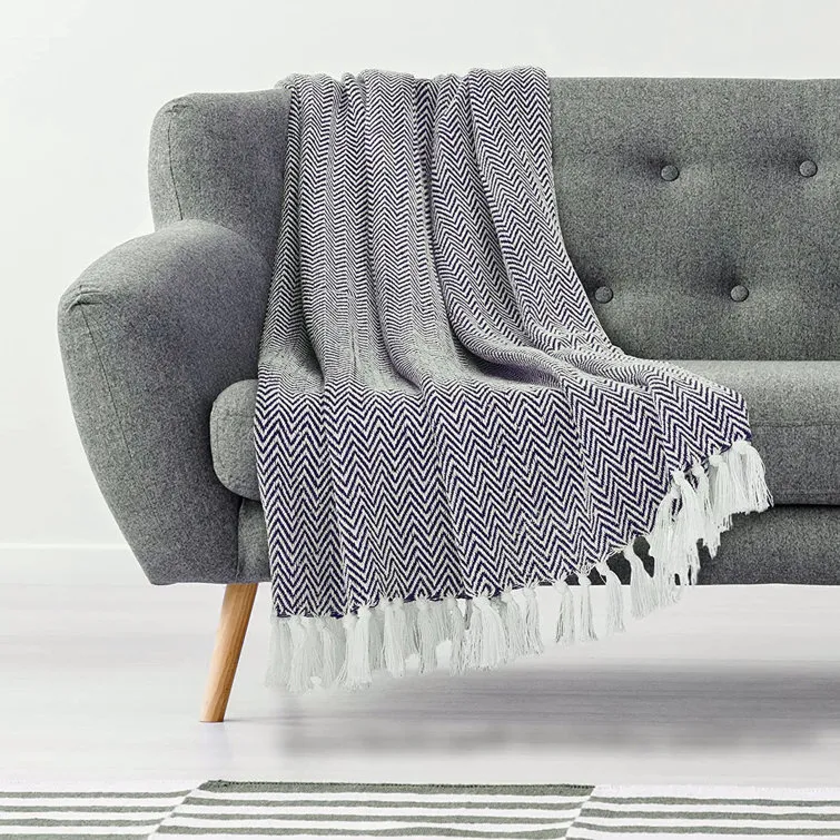 New Style Wool Herringbone Fashion Warm Fringed Wool Blanket