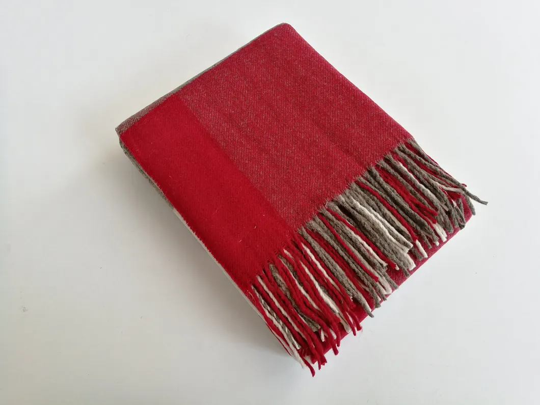 Red Classic Fashionable Pure Wool Thick Warm Wool Blanket