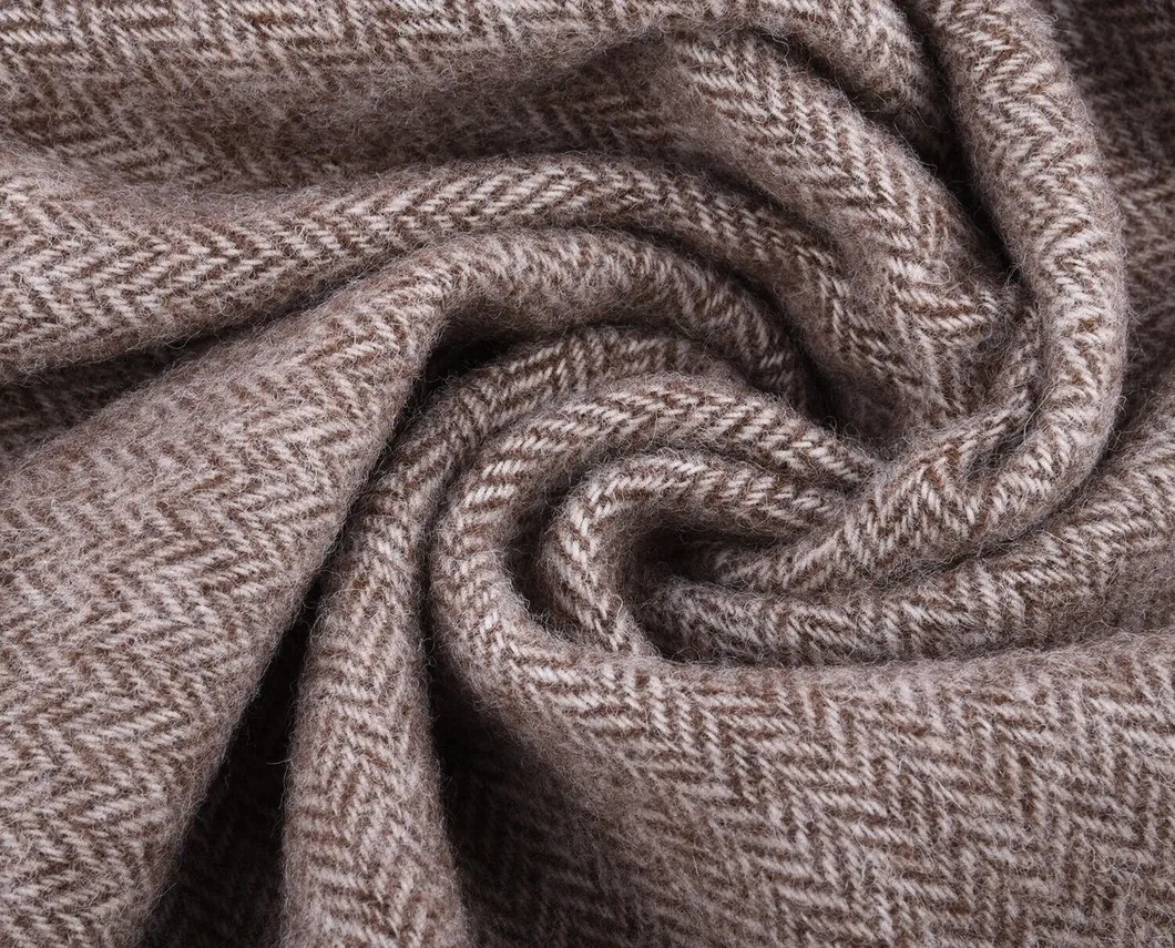 Solid Color Herringbone Pure Wool Blanket