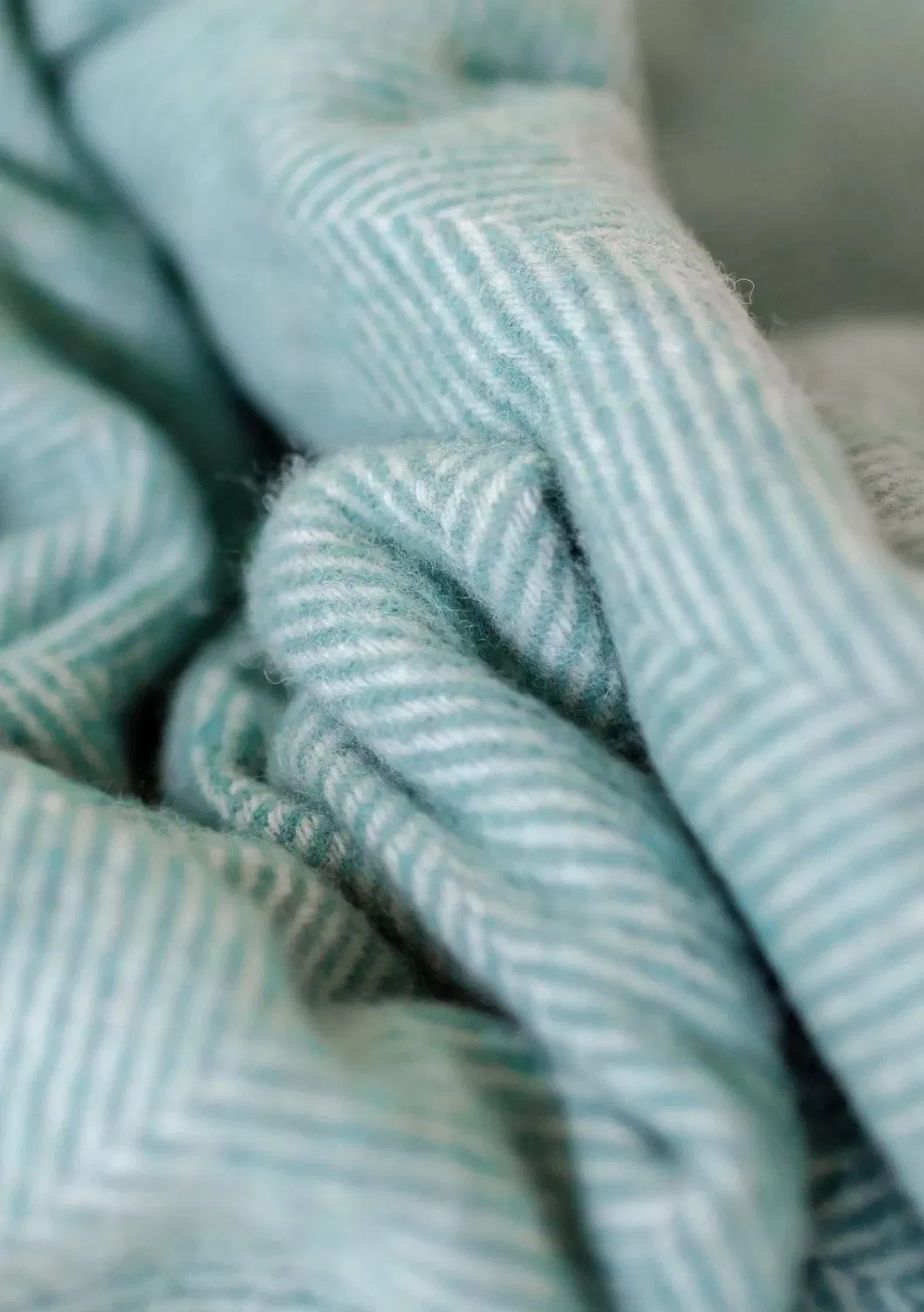 Solid Color Herringbone Recycled Wool Blanket