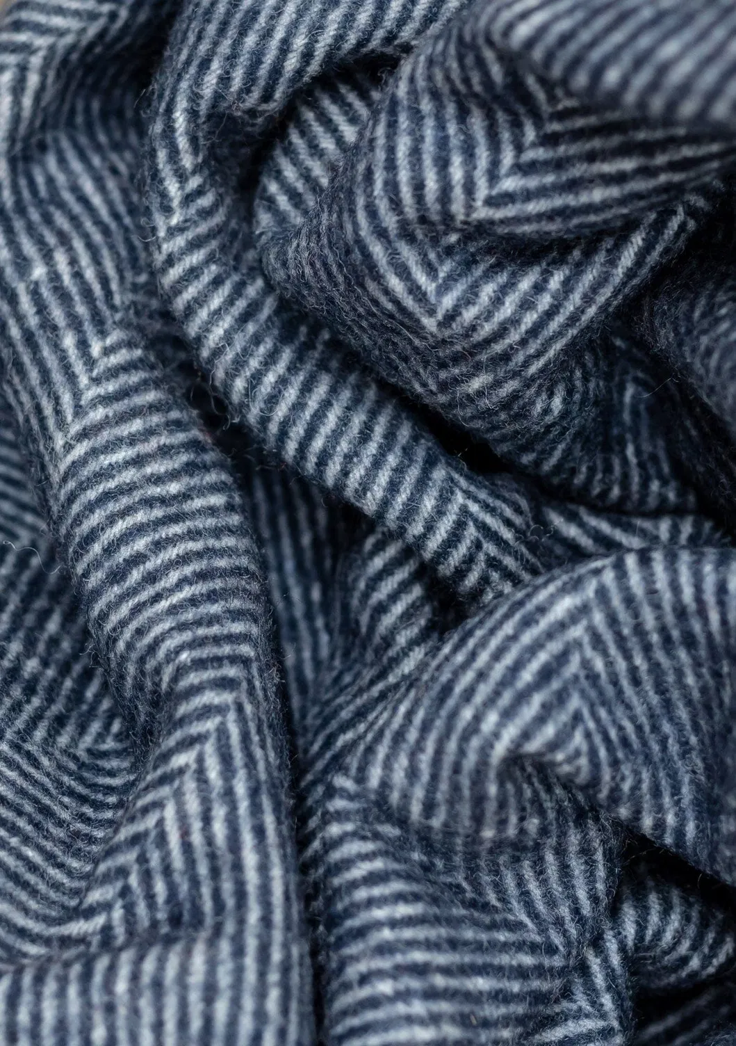 Solid Color Herringbone Recycled Wool Blanket