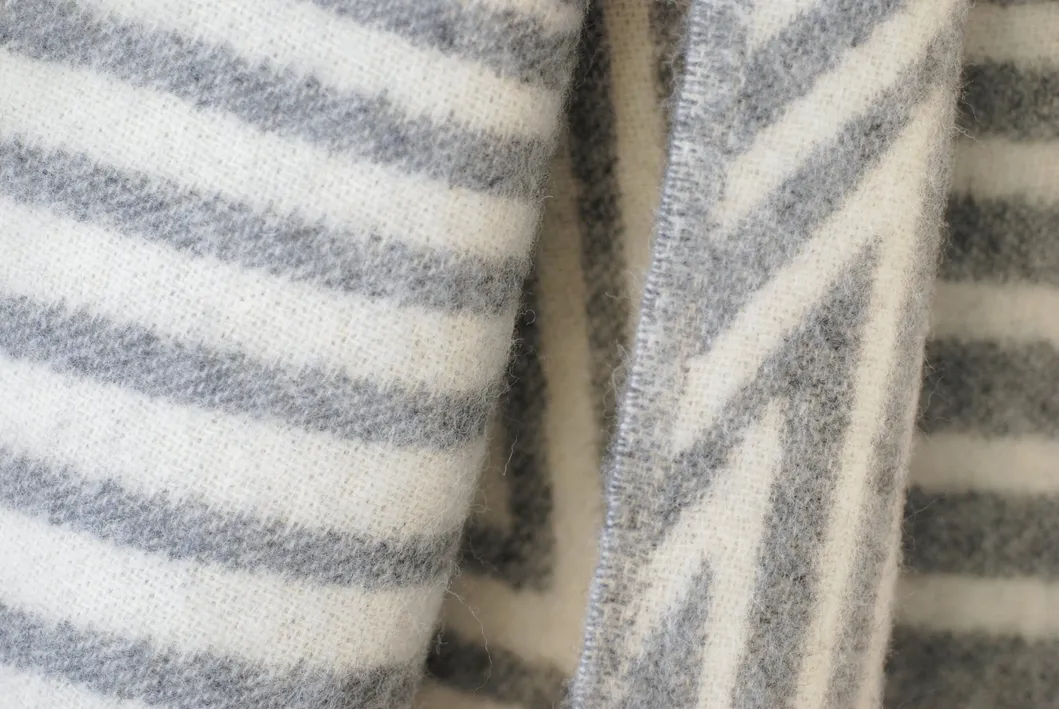 Striped Thick Warm Light Luxury Wool Blanket for Winter