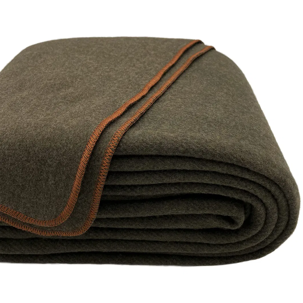 Warm Soft Green 100% Wool Woven Emergency Blankets