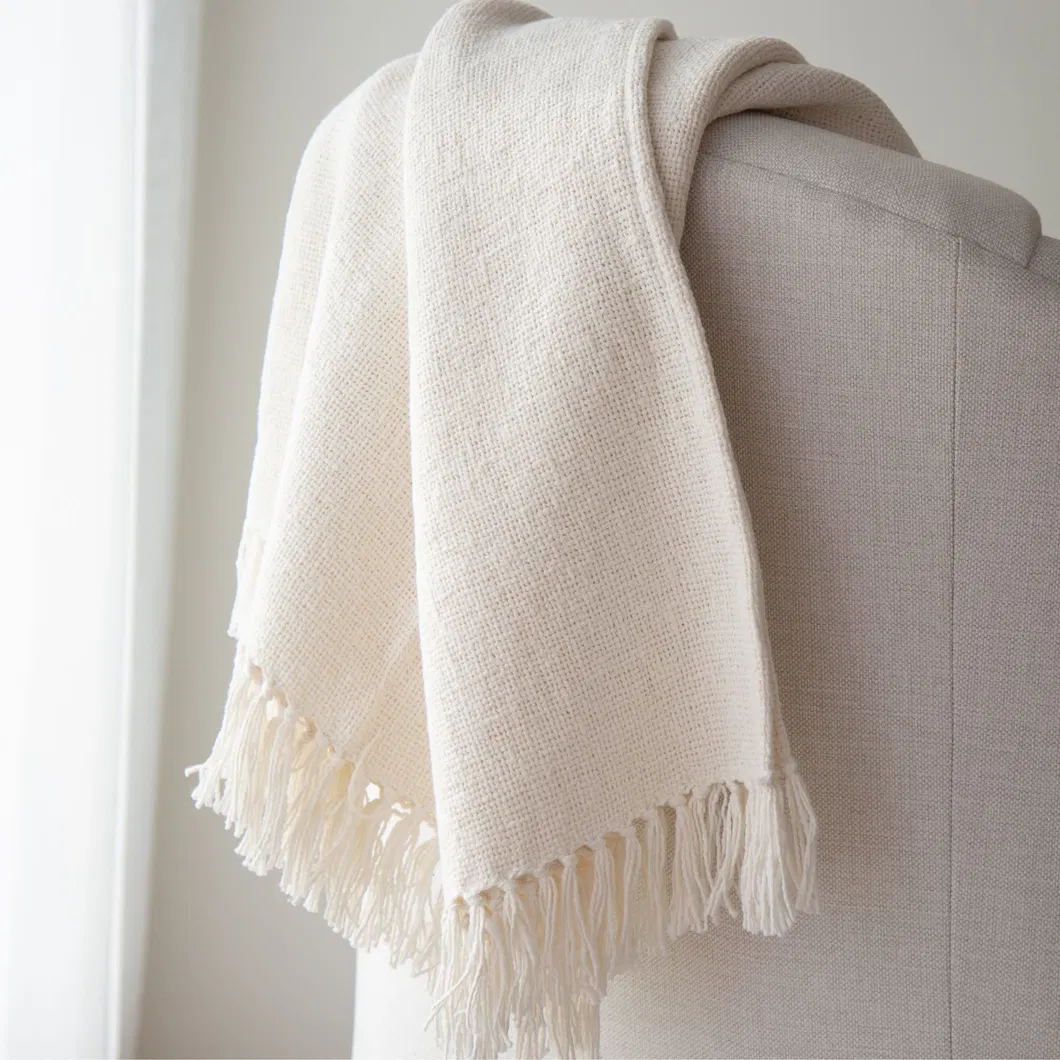 White Shearling Soft Touch Wool Blanket for Bedding