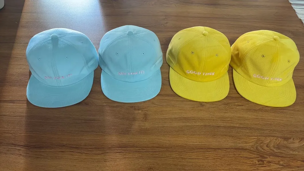 6 Panel Low Profile Premium Custom Embroidery Corduroy Unstructured High Quality Flat Bill Adjust Snapback Caps Hat