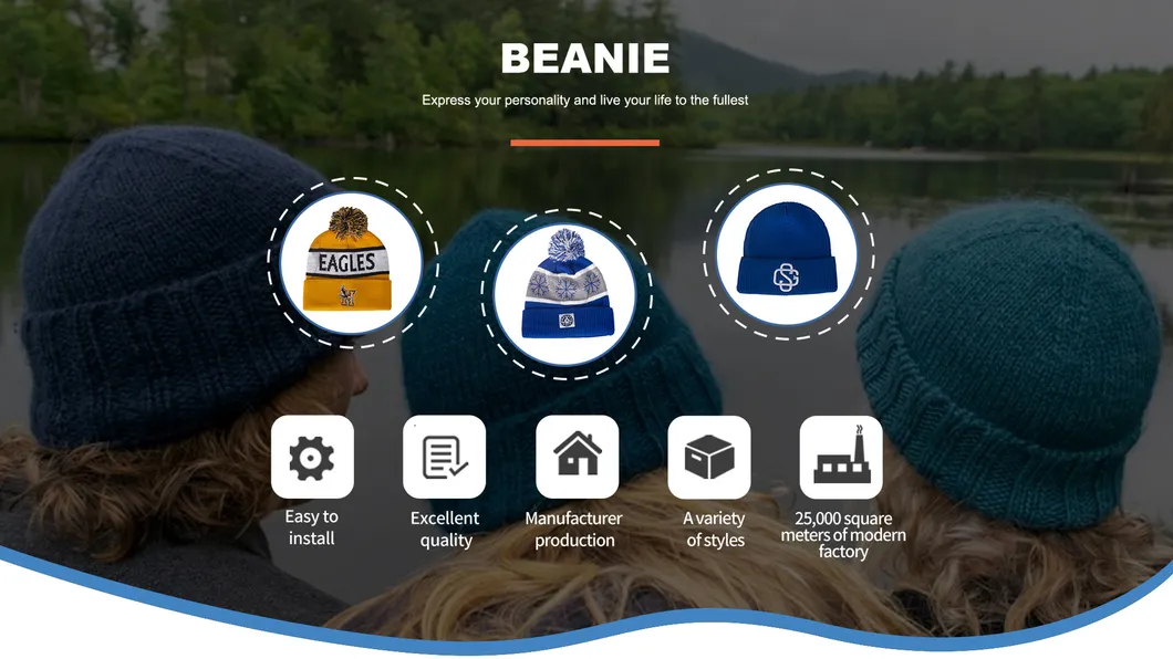 Beanie Acrylic Your Own Embroidery Logo Fashion Knitted Beanie Hat Custom Winter Hat with POM POM Ice Cap