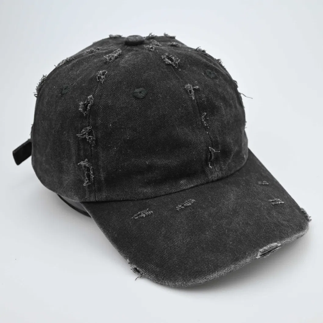 Brand Quality Logo Vintage Distressed Hat Custom 6 Panel Sports Baseball Cap