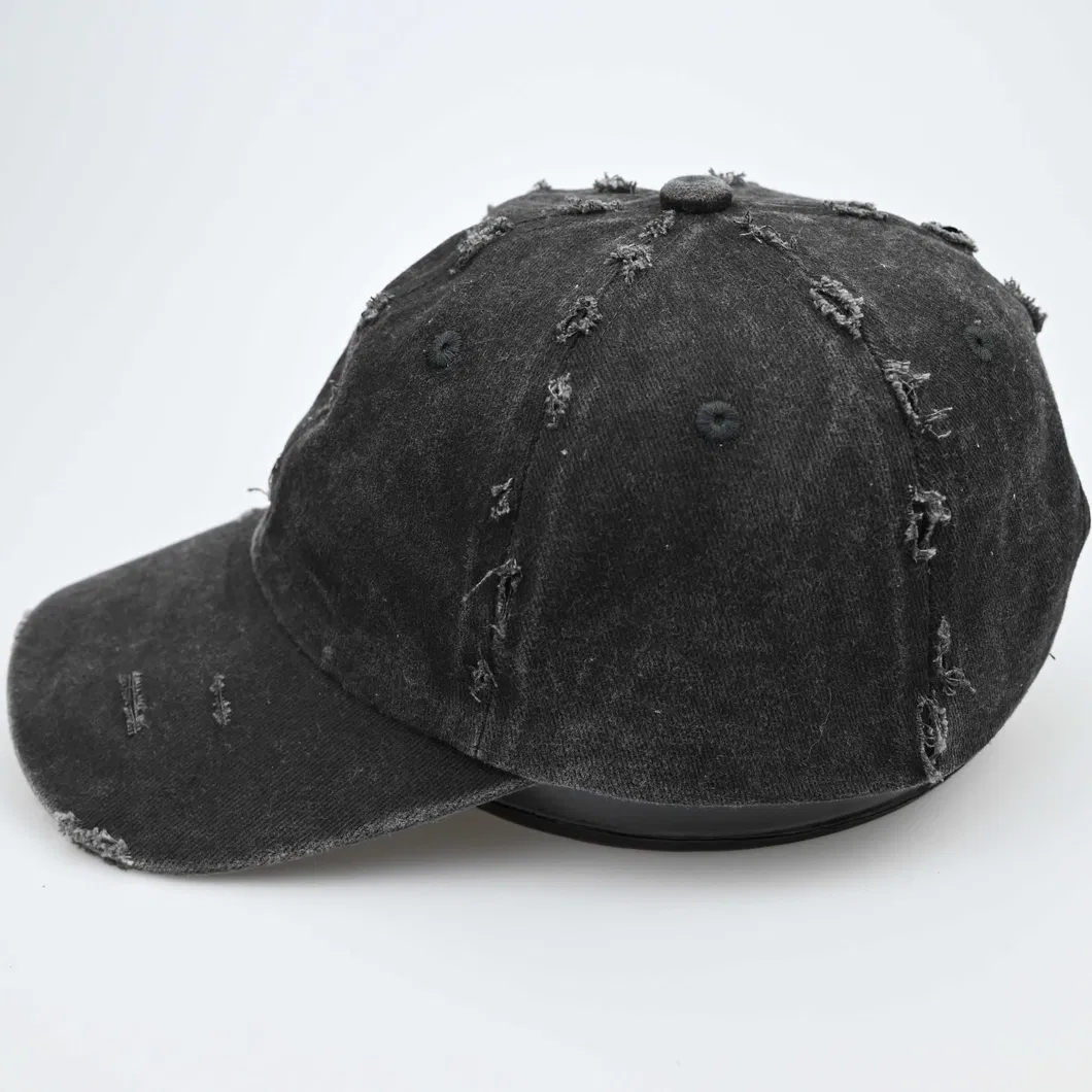 Brand Quality Logo Vintage Distressed Hat Custom 6 Panel Sports Baseball Cap