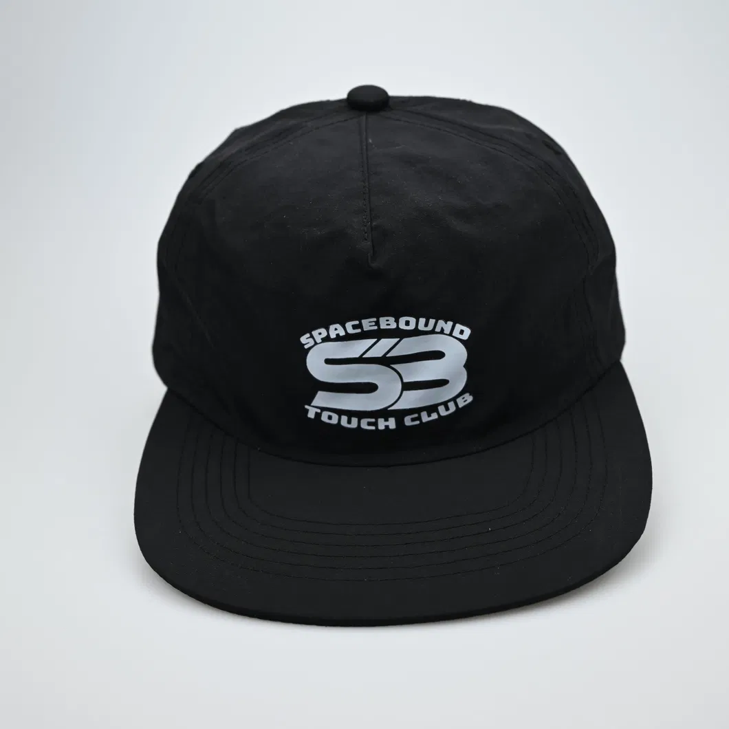 Cheap Custom 5 Panel Waterproof Nylon Print Logo Running Cap