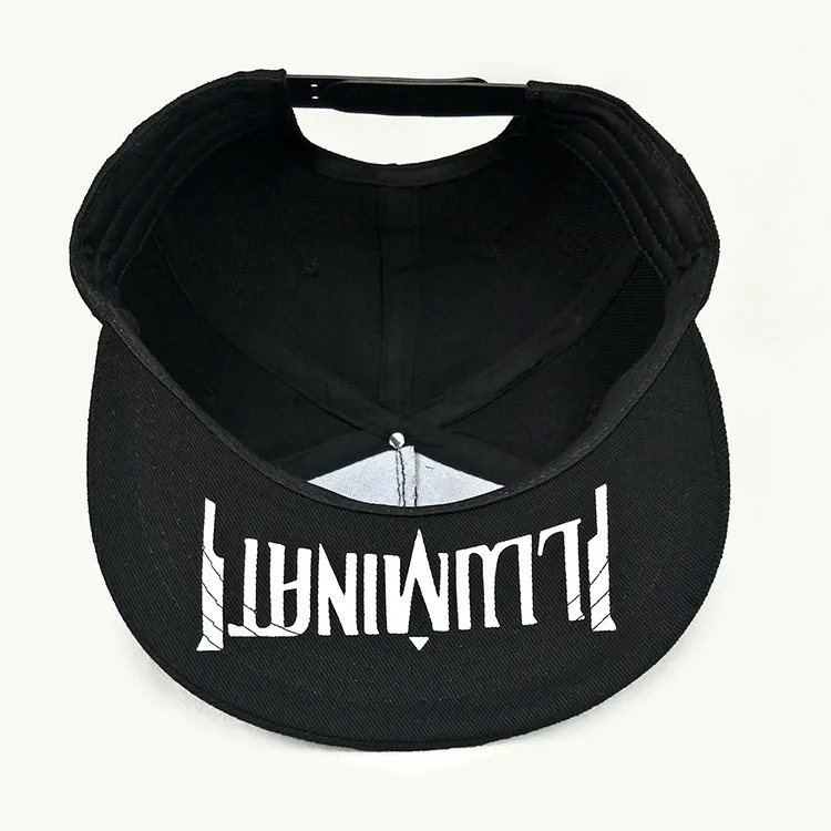 Custom Black Acrylic Snap Back with Embroidery Logo Gorras Cap