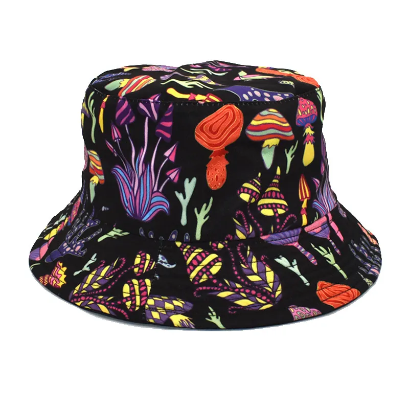 Custom Colorful Mushrooms Full Print Bucket Hat