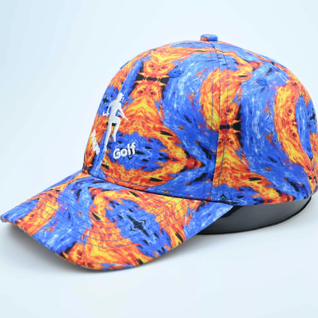 Custom Full Print Logo Polyester Material Structured Hat Fashion Outdoor Baseball Hat