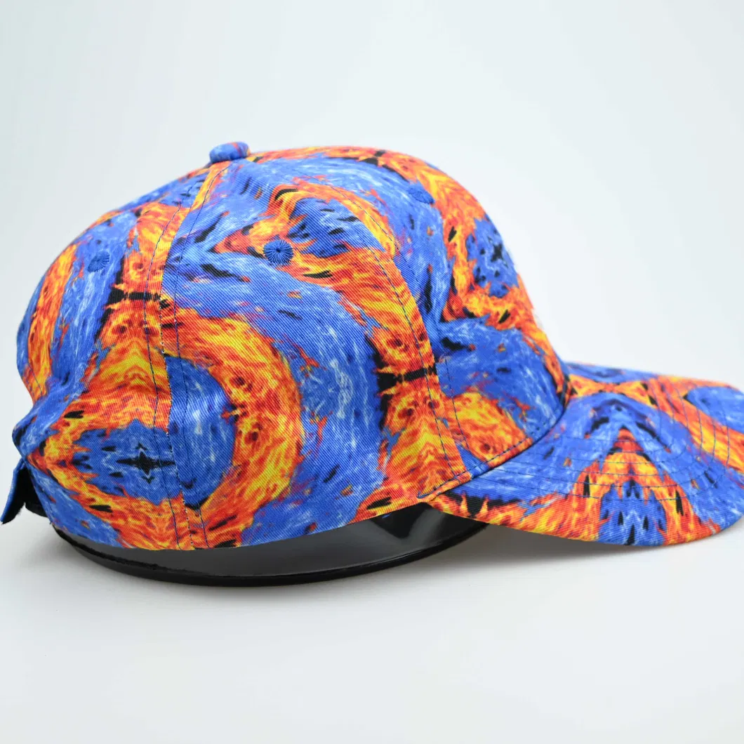 Custom Full Print Logo Polyester Material Structured Hat Fashion Outdoor Baseball Hat