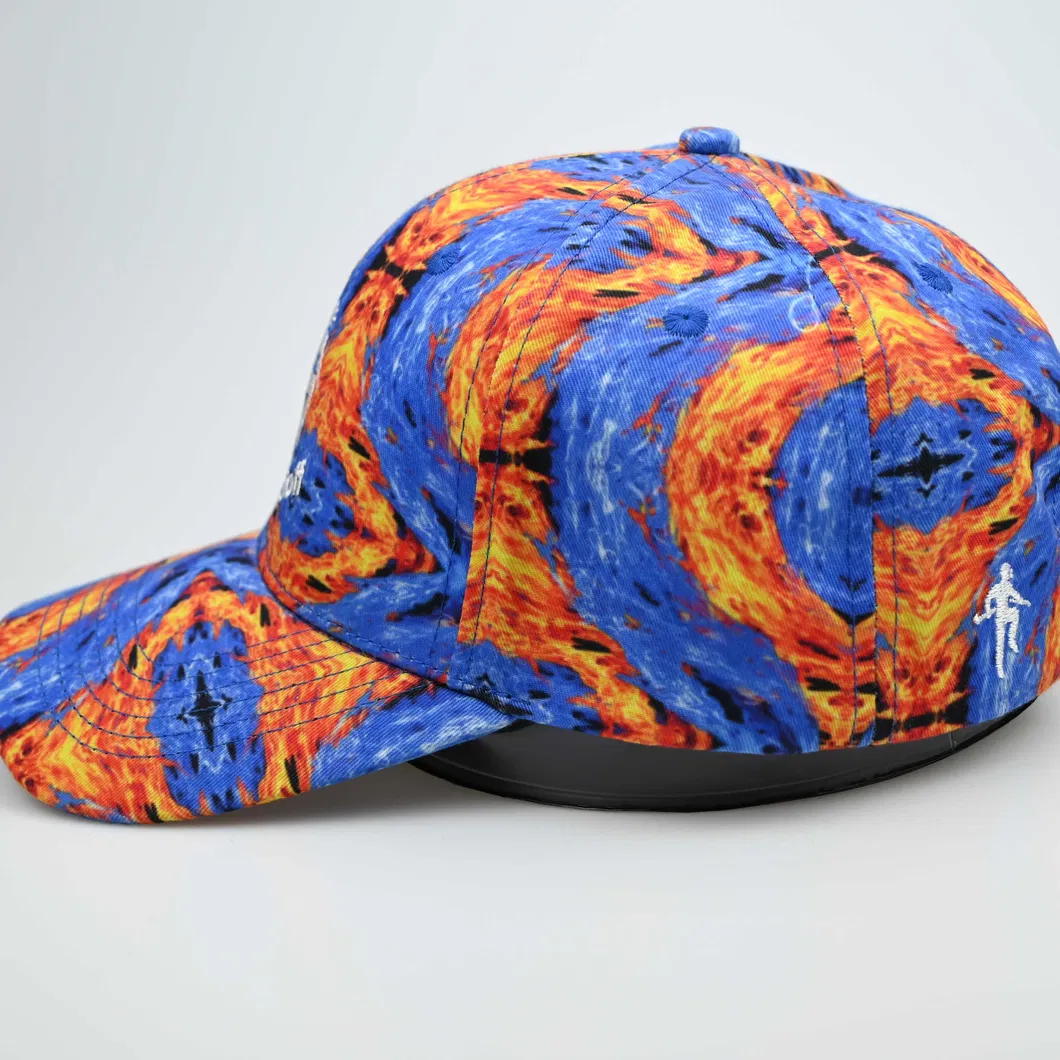 Custom Full Print Logo Polyester Material Structured Hat Fashion Outdoor Baseball Hat