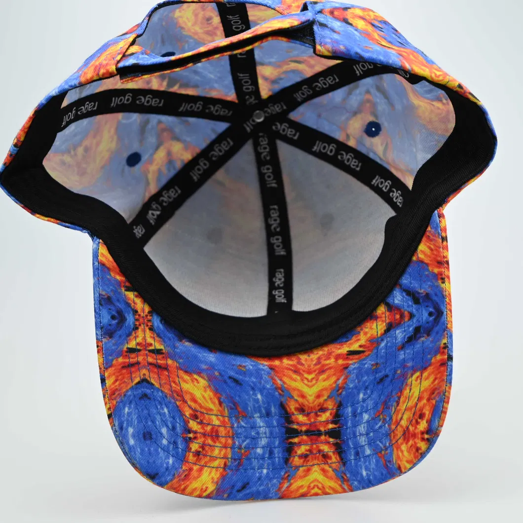 Custom Full Print Logo Polyester Material Structured Hat Fashion Outdoor Baseball Hat