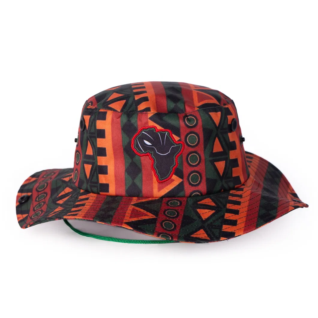 Custom High Quality Wide Brim Sun Protection Mens Fisherman Cap Custom Embroidery Bucket Hat with String