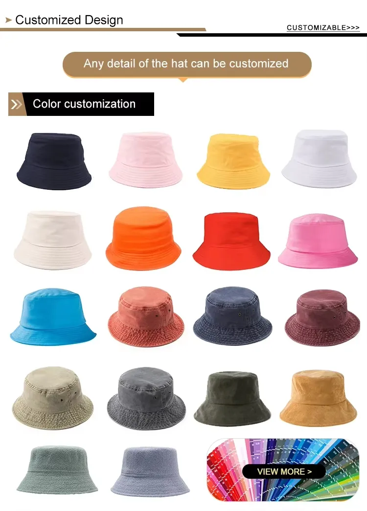 Custom High Quality Wide Brim Sun Protection Mens Fisherman Cap Custom Embroidery Bucket Hat with String