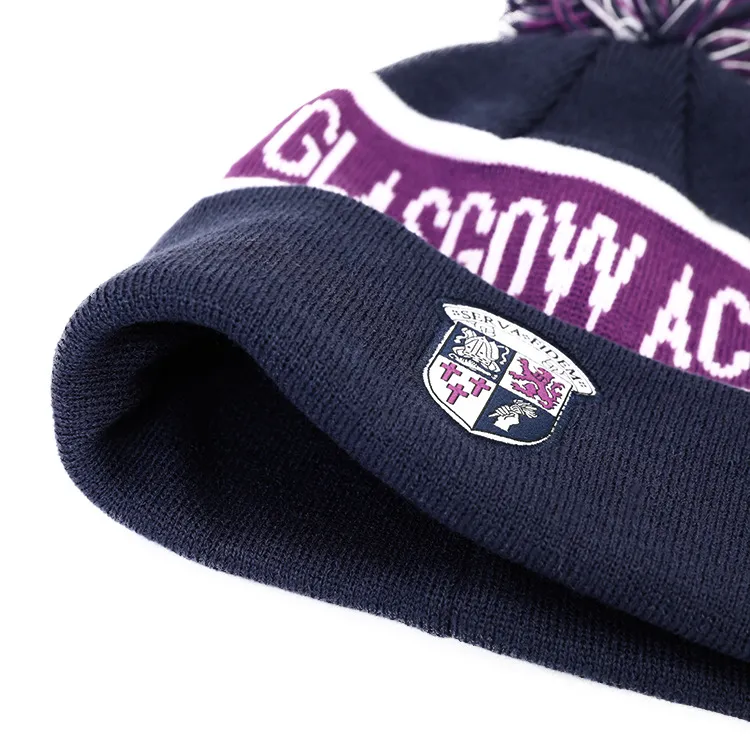 Custom Jacquard Logo Mens Beanie Caps Wool Winter Hats